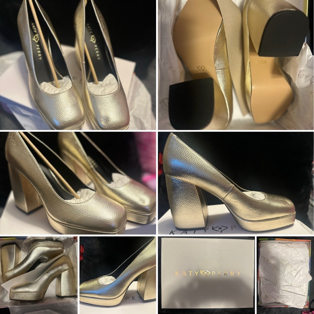 Katy Perry Collections Metallic Gold Heels